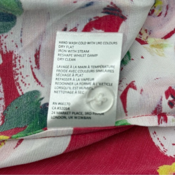 NWT Anthropologie x Alice Archer Rosalie Wrap Midi Dress 10 Red Motif Floral - Picture 12 of 16